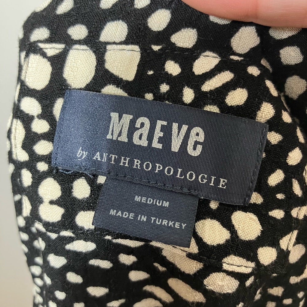 anthropologie Meave Mini Dress Sz M Black Short Sleeve 100% Viscose Summer - Picture 4 of 8